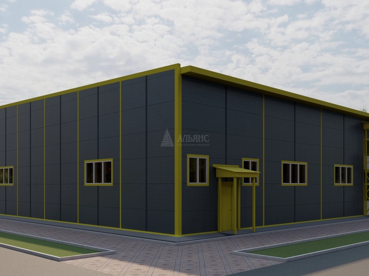 3D визуализация СТО с АБК из сэндвич-панелей - фото 4